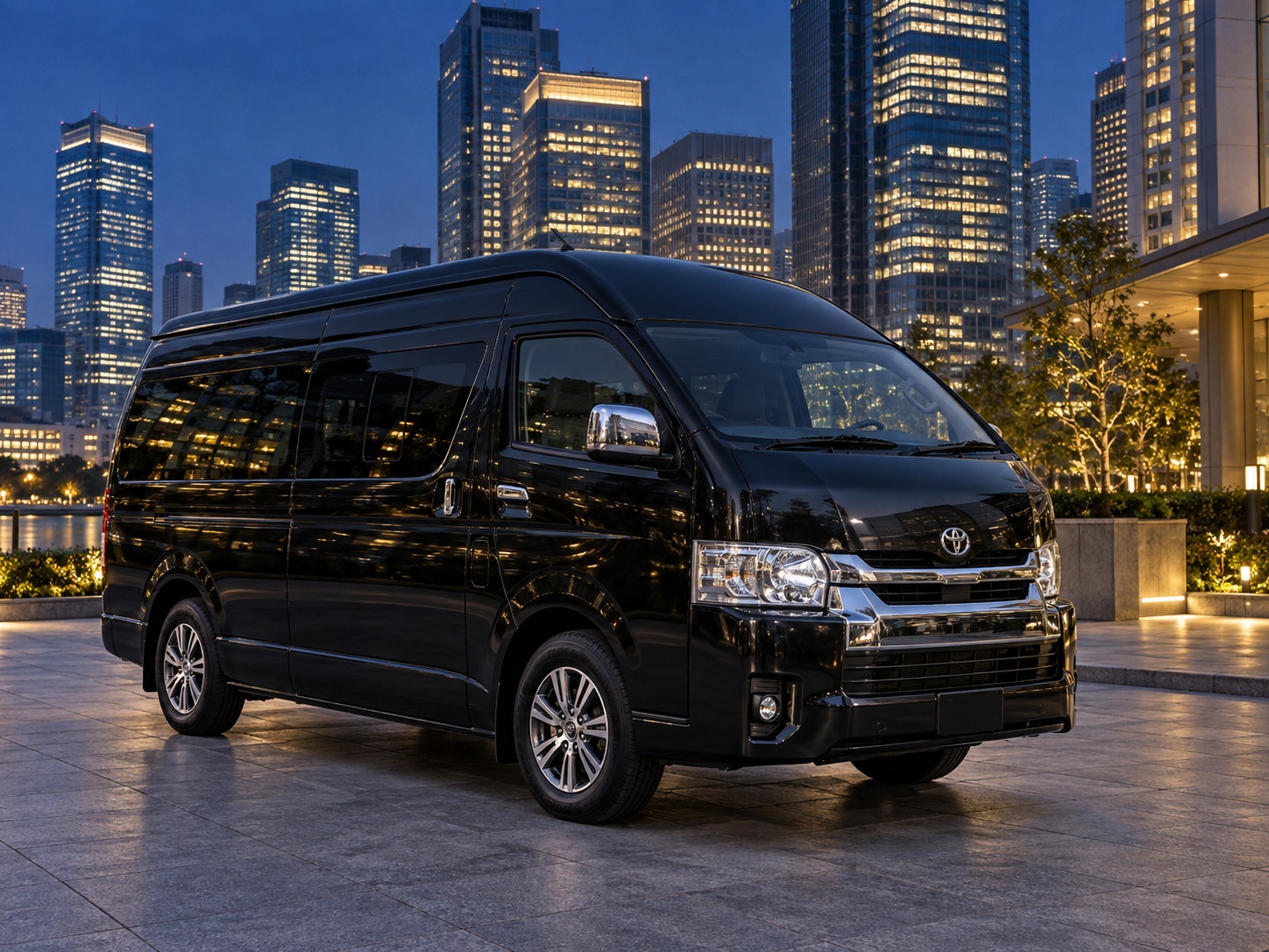 Hiace Wagon parked in the city at dusk